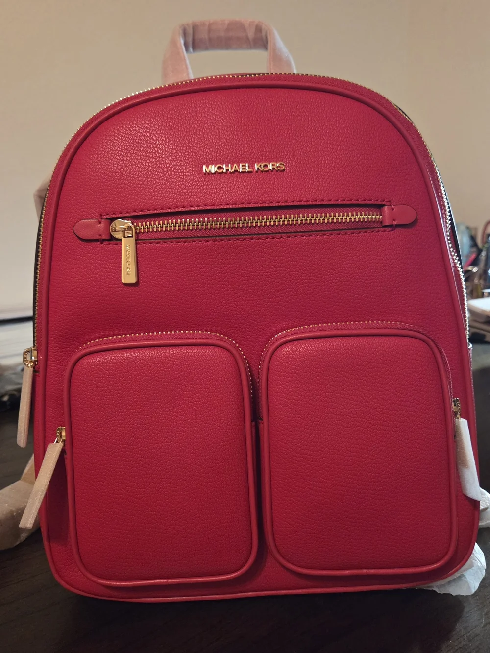 NWT Michael Kors Red Jet Set Backpack
